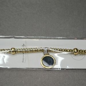 New Elegant Gold Tone and Black Pendant Bracelet #163